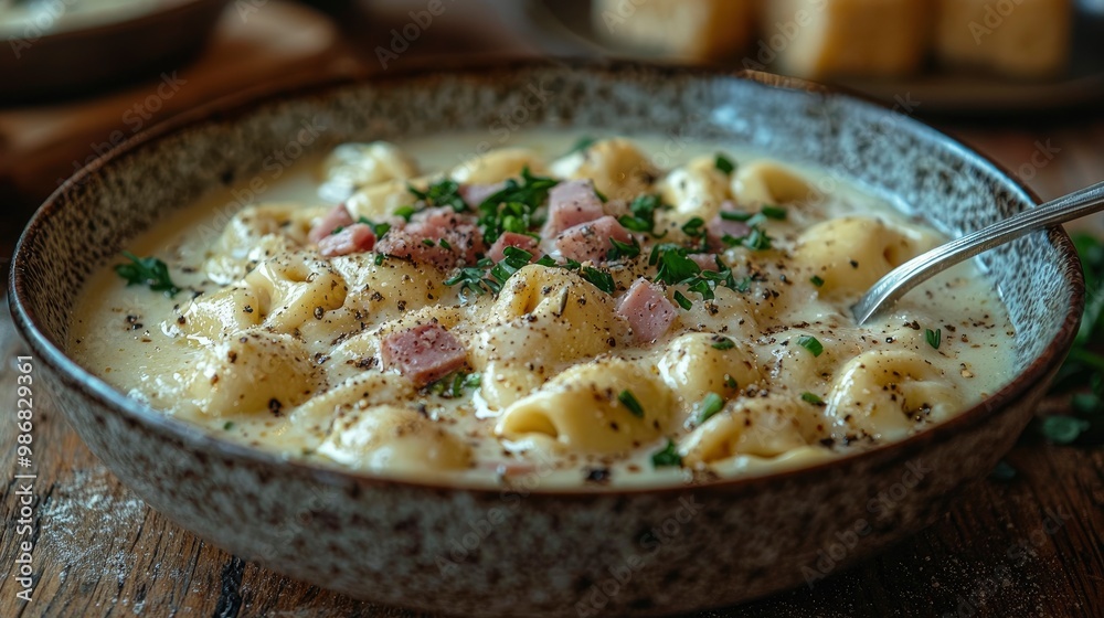 Creamy Tortellini Soup with Ham and Herbs Creamy Tortellini Soup with Ham and Herbs