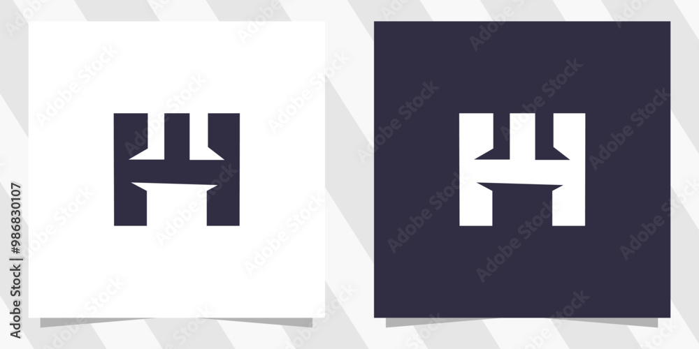 letter hw wh logo design vector