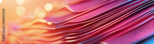 Colorful wave patterns with bokeh background create a dynamic visual effect.