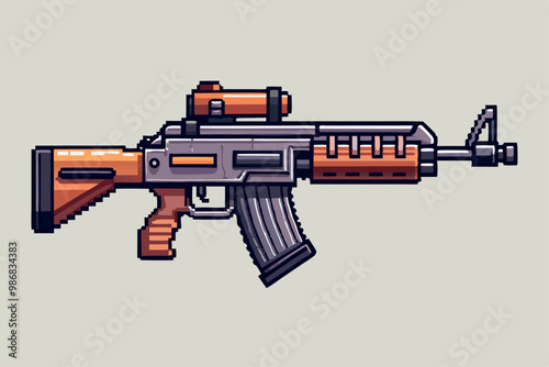 Firearms army rifle bullpup. Weapons guns.Set submachine gun modern assault.Flat style line an art on a white background the isolated object.
