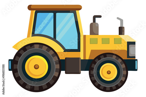 Power Tractor Concept, Rough terrain vehicle Vector Icon Design, Agricultural machinery Symbol, Industrial agriculture Vehicles Sign, dragging or towing Farming equipment Stock illustration
