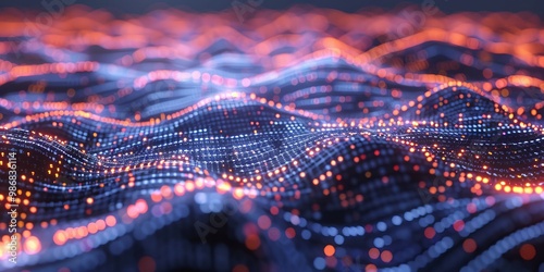 High-tech image of a complex information web with layers of interconnected nodes and data channels, ideal for illustrating advanced data networks and information systems