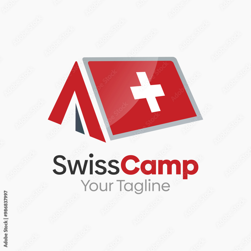 Obraz premium Swiss Camp Logo Design Template. Good for Business, Agency, Community and Organization