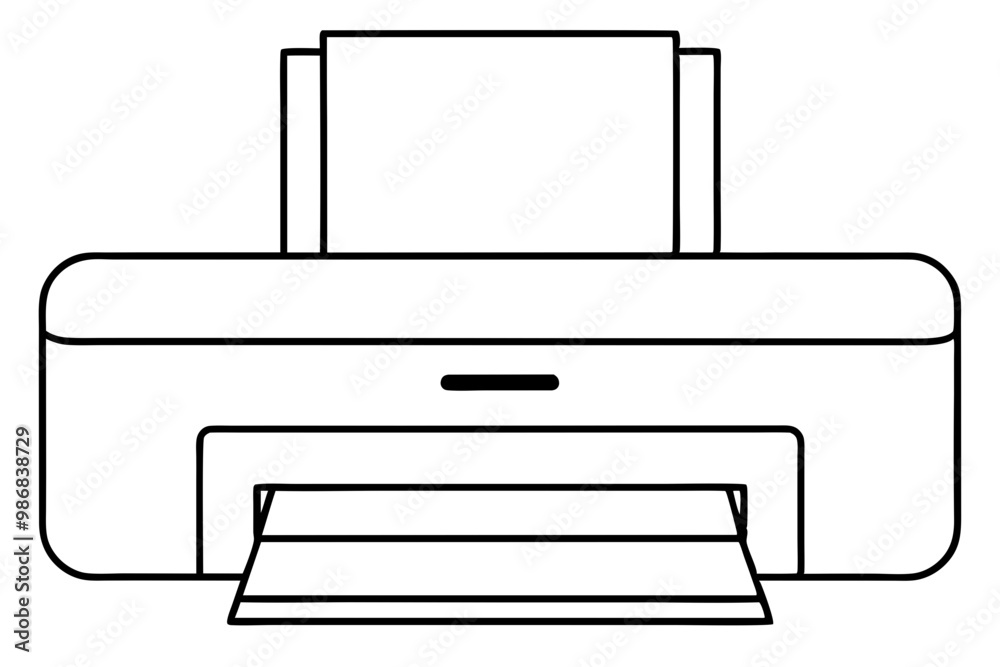 Printer outline vector, Home printer continuous line drawing, scanner, fax, photo printer, copier.
Printer outline vector, Home printer continuous line drawing, scanner, fax, photo printer, copier.