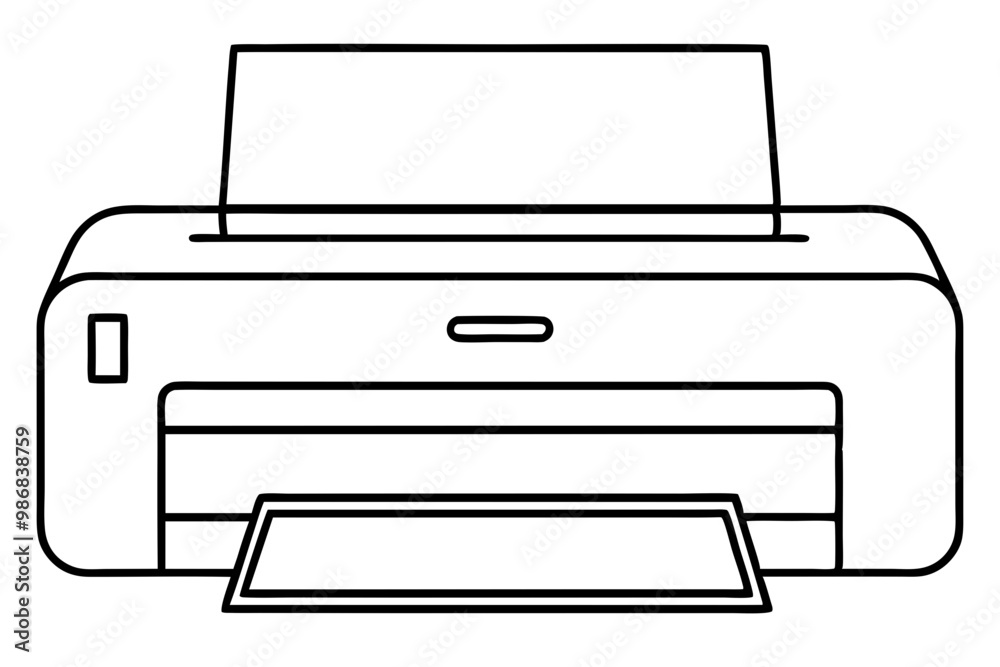 Printer outline vector, Home printer continuous line drawing, scanner, fax, photo printer, copier.
Printer outline vector, Home printer continuous line drawing, scanner, fax, photo printer, copier.