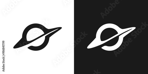 Black hole icon logo background abstract vector space concept illustration