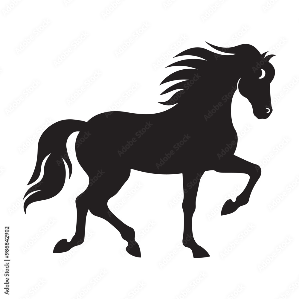 Horse silhouette vector illustration isolated on white background. Horse silhouette vector illustration isolated on white background.
