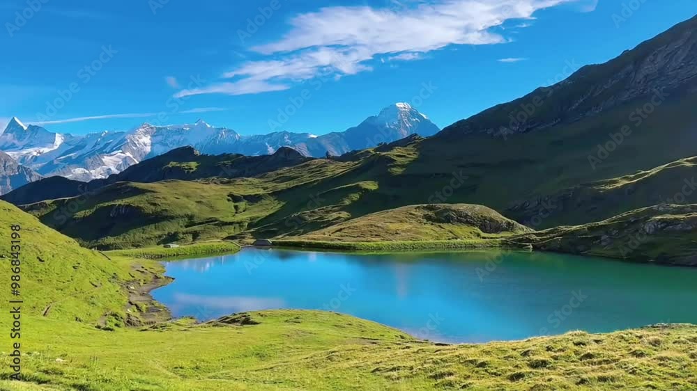 Aerial drone view of lake and mountains video footage in 4K Aerial drone view of lake and mountains video footage in 4K