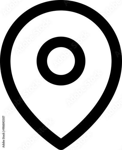 UI location pin Vector Icon Illustration. Line Style