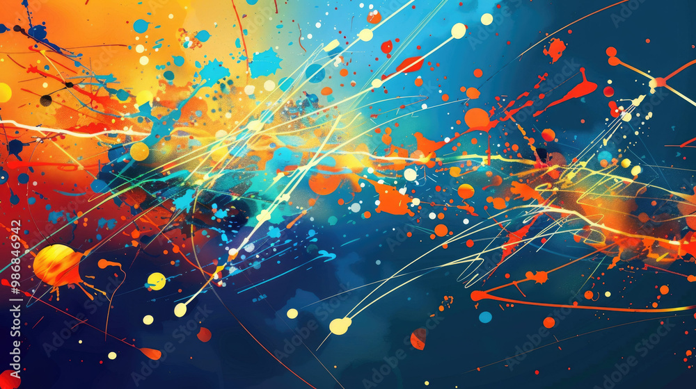 Vibrant abstract background featuring fusion of colors and dynamic ...