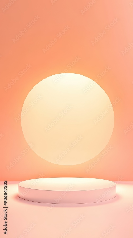 A white pedestal with a round object on top of it