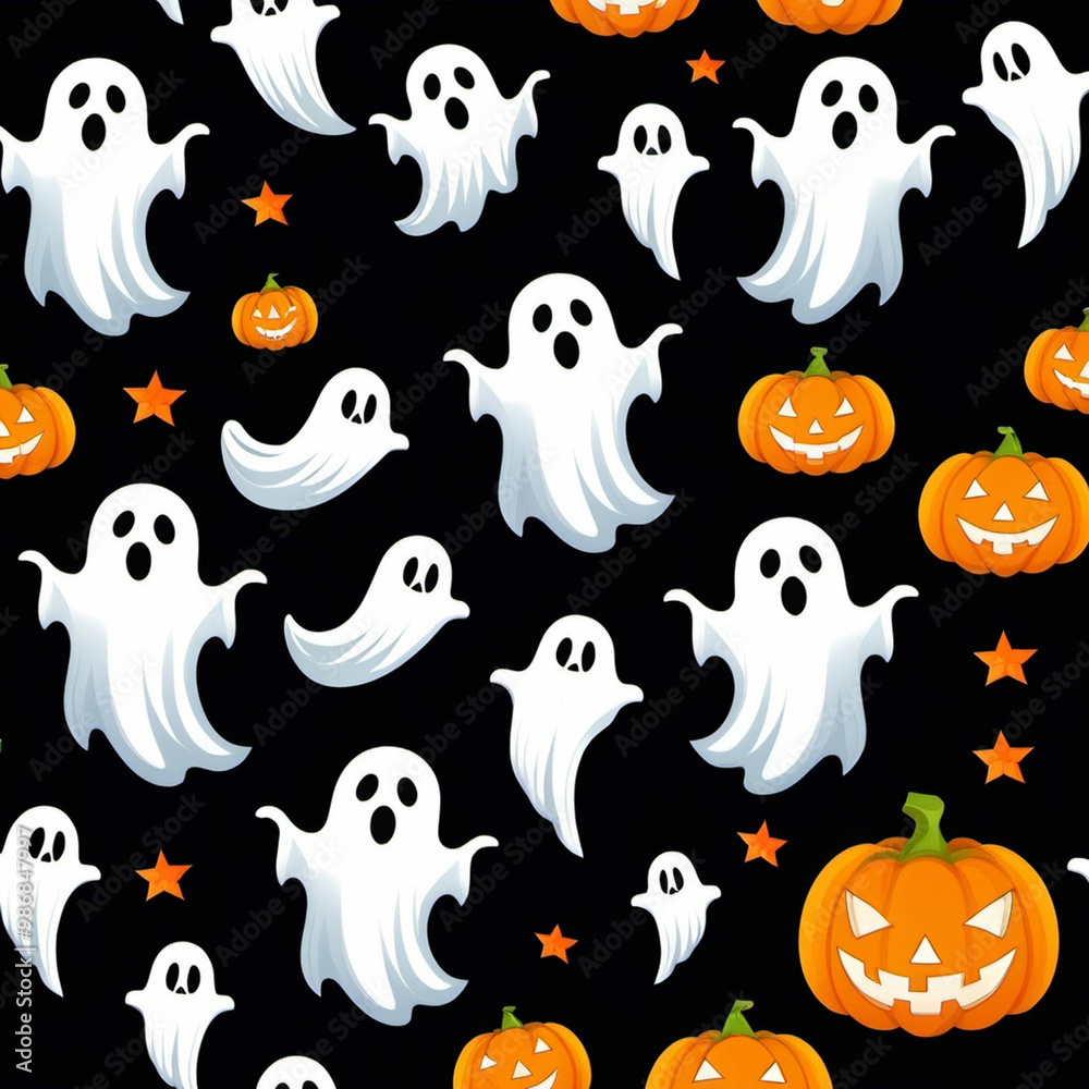 halloween pumpkin seamless background pattern with halloween monsters halloween pumpkin seamless background pattern with halloween monsters