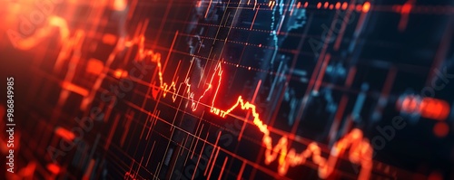 Wallpaper Mural Real-time market pulse depicted as a heartbeat monitor graph Torontodigital.ca