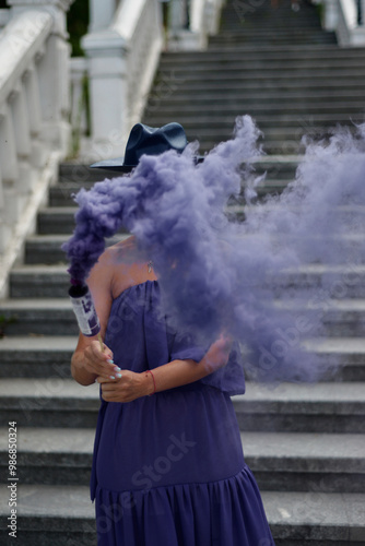 person with a smoke
