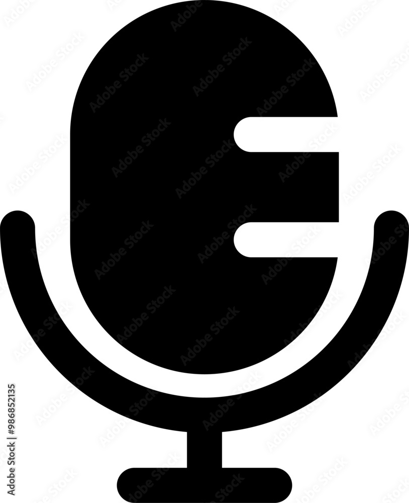 UI microphone Vector Icon Illustration. Glyph Style UI microphone Vector Icon Illustration. Glyph Style