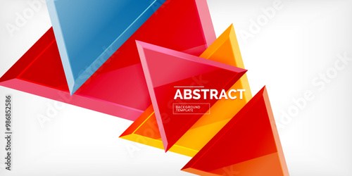 Free Download Abstract background - colorful triangles with 3d effect. Vector Illustration For Wallpaper, Banner, Background, Card, Book Illustration, landing page - GFXLoad