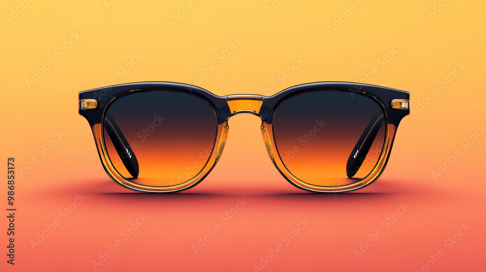 Stylish sunglasses with gradient lenses and bold frames, perfect for summer. Stylish sunglasses with gradient lenses and bold frames, perfect for summer.