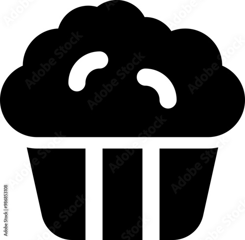 UI popcorn Vector Icon Illustration. Glyph Style