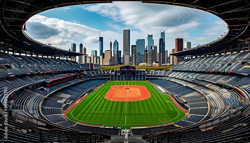 Panoramic View of an Empty Chicago Stadium Awaiting the Next Exciting Game photo