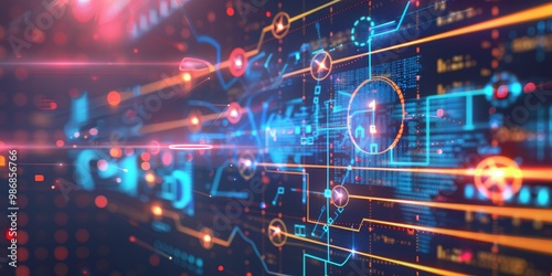 Abstract graphic showing compliance frameworks with interconnected compliance checkpoints, guidelines, and audit trails, suitable for business and corporate visuals