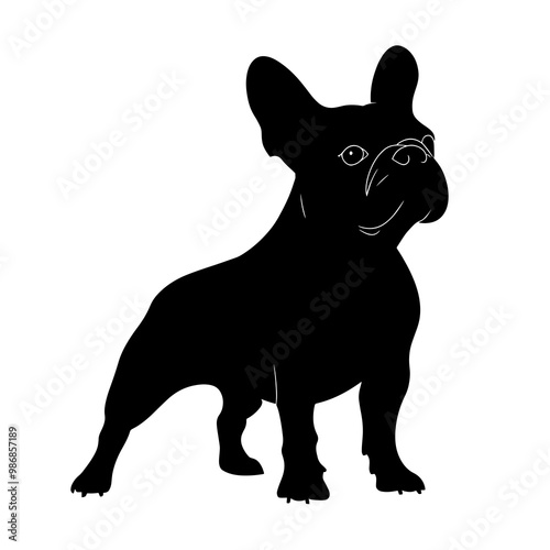 silhouette of a french bulldog