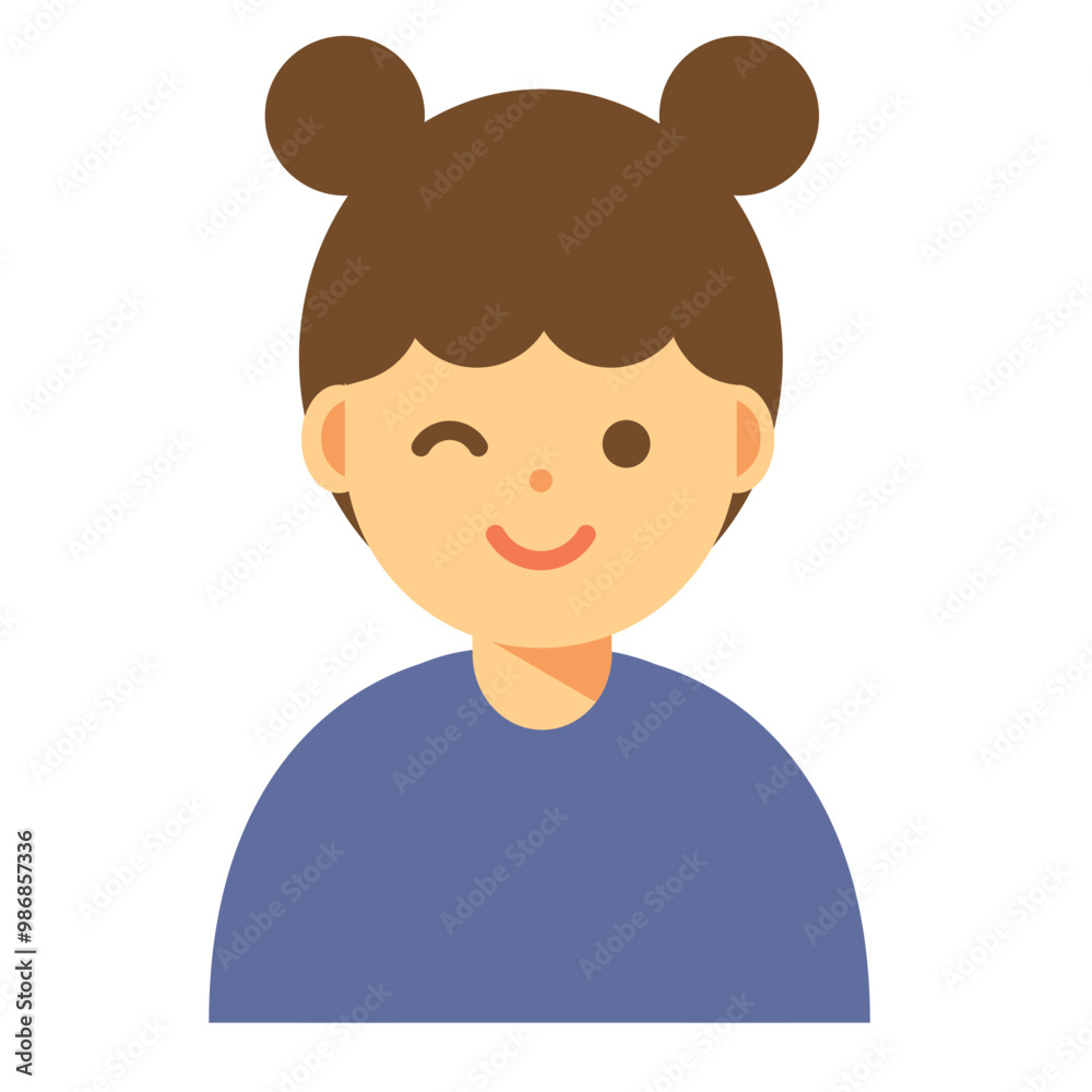 ウインクする女性のイラスト ウインクする女性のイラスト