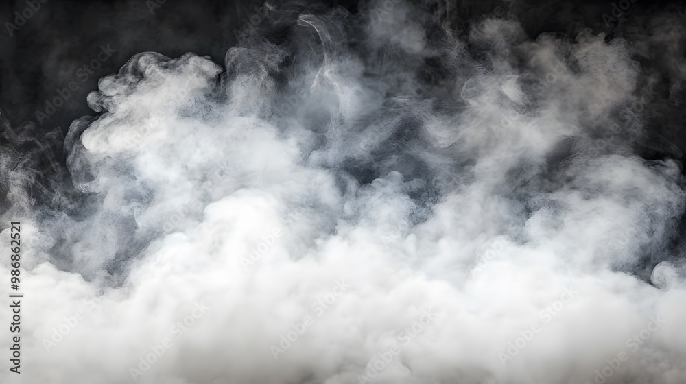 Naklejka premium Black smoke and fog on the ground, creating an eerie atmosphere.