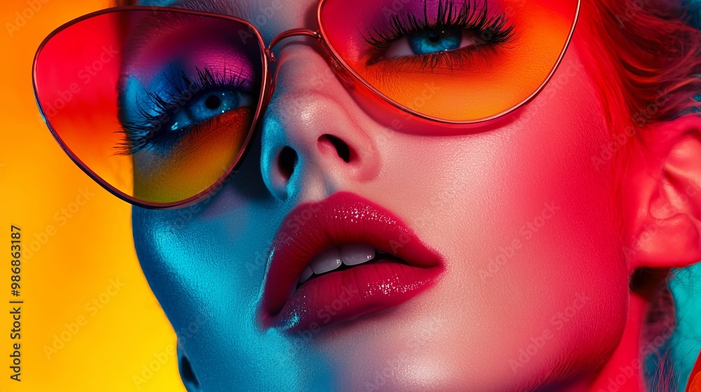 Creative beauty editorial photography with bold makeup, experimental styling, and dramatic lighting for a high-fashion magazine spread Creative beauty editorial photography with bold makeup, experimental styling, and dramatic lighting for a high-fashion magazine spread