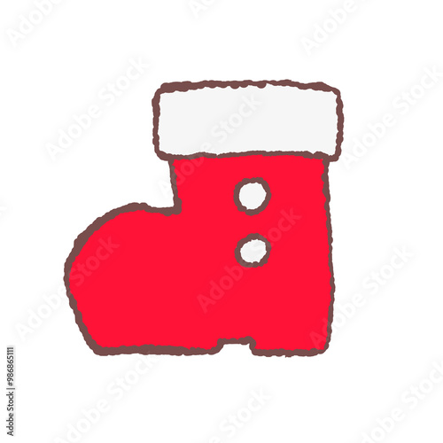 手描き クリスマス サンタブーツ