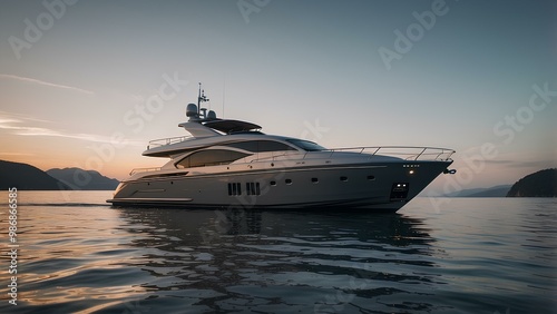 Luxurious Private Yacht at Sea – High-Definition Realism with Cinematic Elegance photo