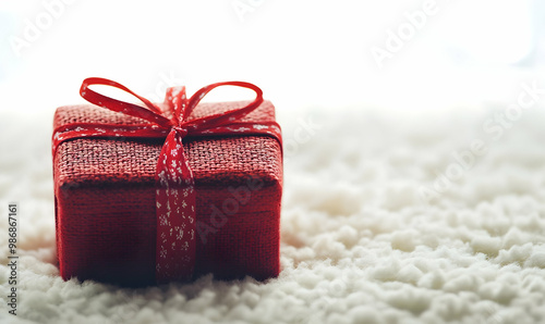 Wooden white background with red hearts, gifts and candles