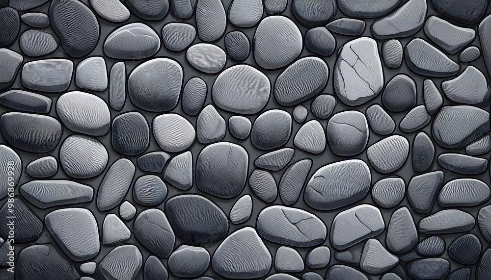 Pebbled stone texture in muted gray Pebbled stone texture in muted gray
