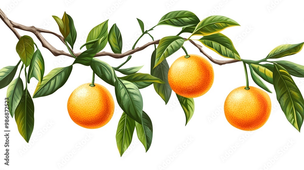 Citrus orange fruits with green leaves isolated on a white transparent background. Citrus orange fruits with green leaves isolated on a white transparent background.
