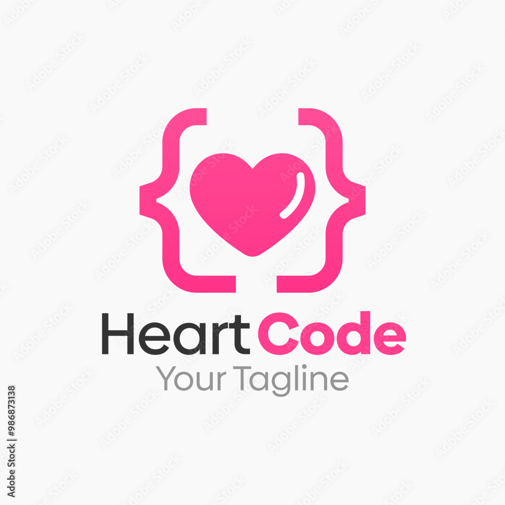 Heart Code Logo Design Template. Good for Business, Agency, Community and Organization Heart Code Logo Design Template. Good for Business, Agency, Community and Organization
