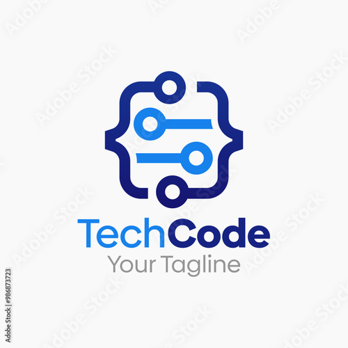 Tech Code Logo Design Template. Good for Business, Agency, Community and Organization