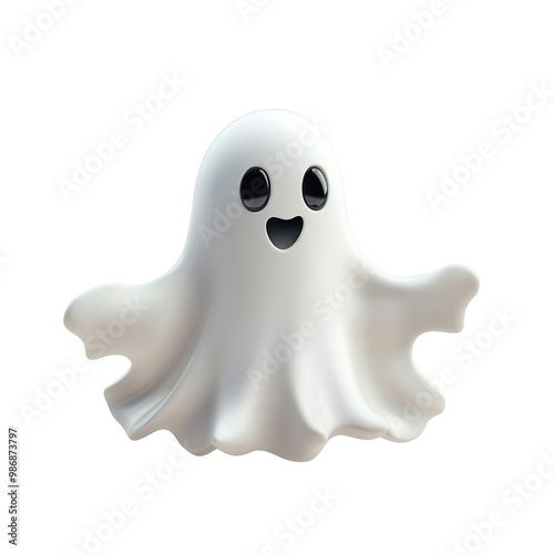 Wallpaper Mural Cute small ghost with a happy face, isolated on transparent cutout background Torontodigital.ca