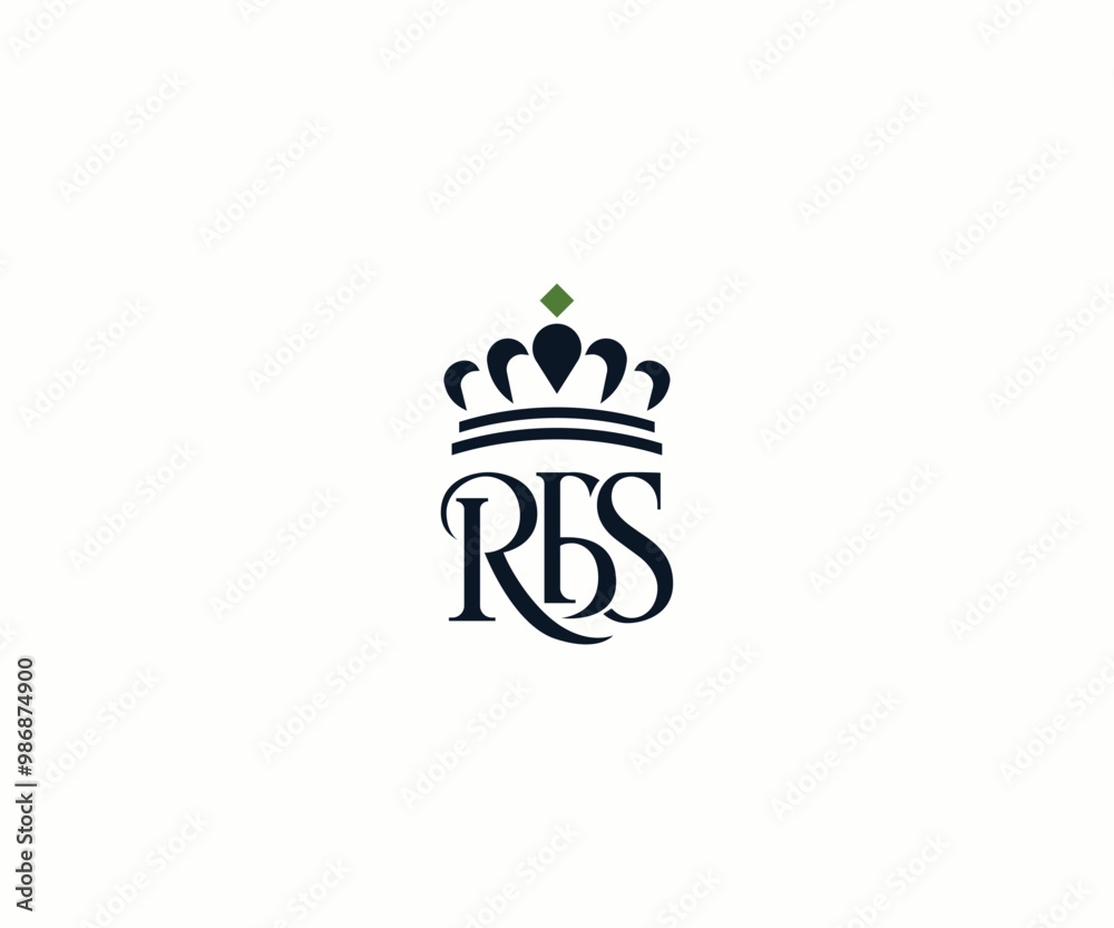 RBS Monogram Logo with Crown – Royal, Luxurious Lettermark Design for Premium Branding