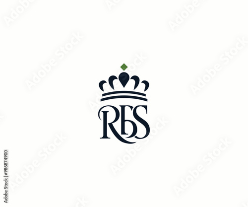 Obraz na płótnie RBS Monogram Logo with Crown – Royal, Luxurious Lettermark Design for Premium Branding w salonie