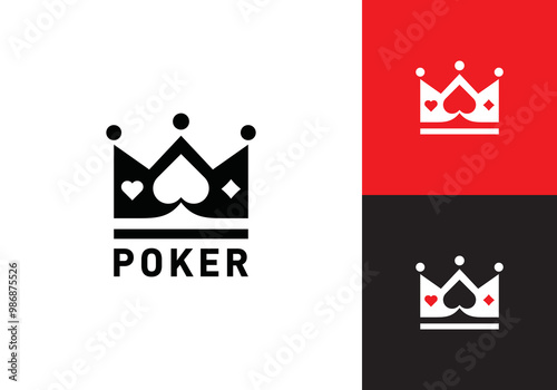 king poker logo design. club casino betting gambling symbol design template