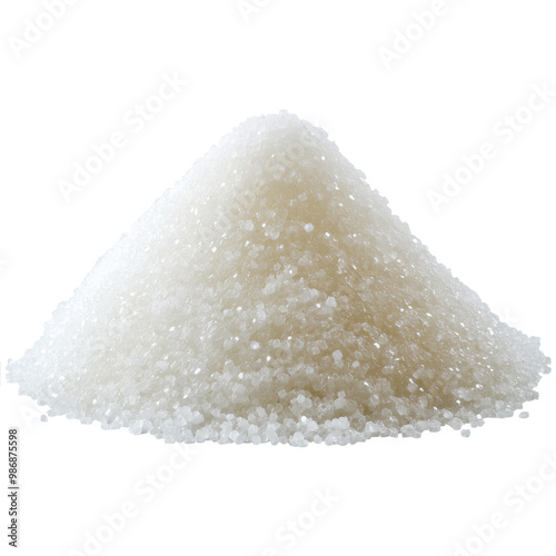 White sugar isolated on a transparent background