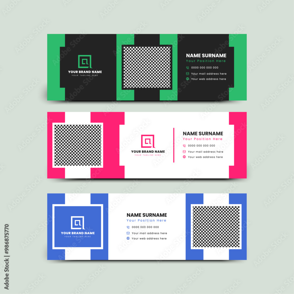Email signature template design bundle or email signature vector banner template set