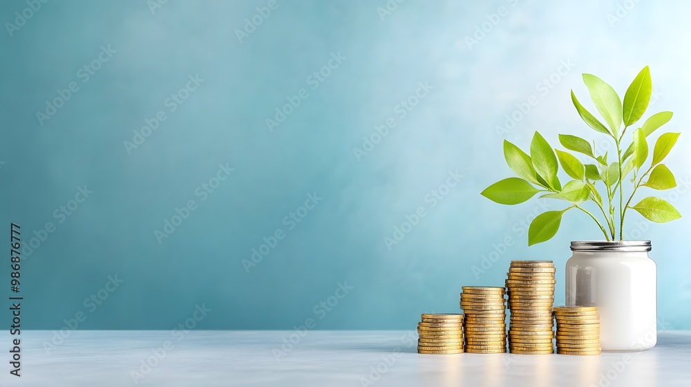 A visually inspiring image of growth, featuring coins and a green plant symbolizing financial prosperity and sustainability. A visually inspiring image of growth, featuring coins and a green plant symbolizing financial prosperity and sustainability.