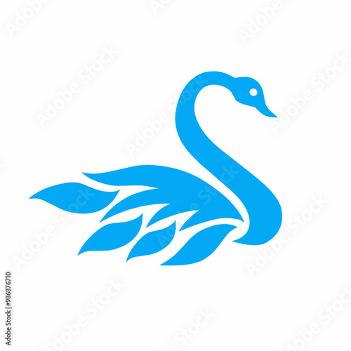 Swan tribal art design symbol graphic vector illustration