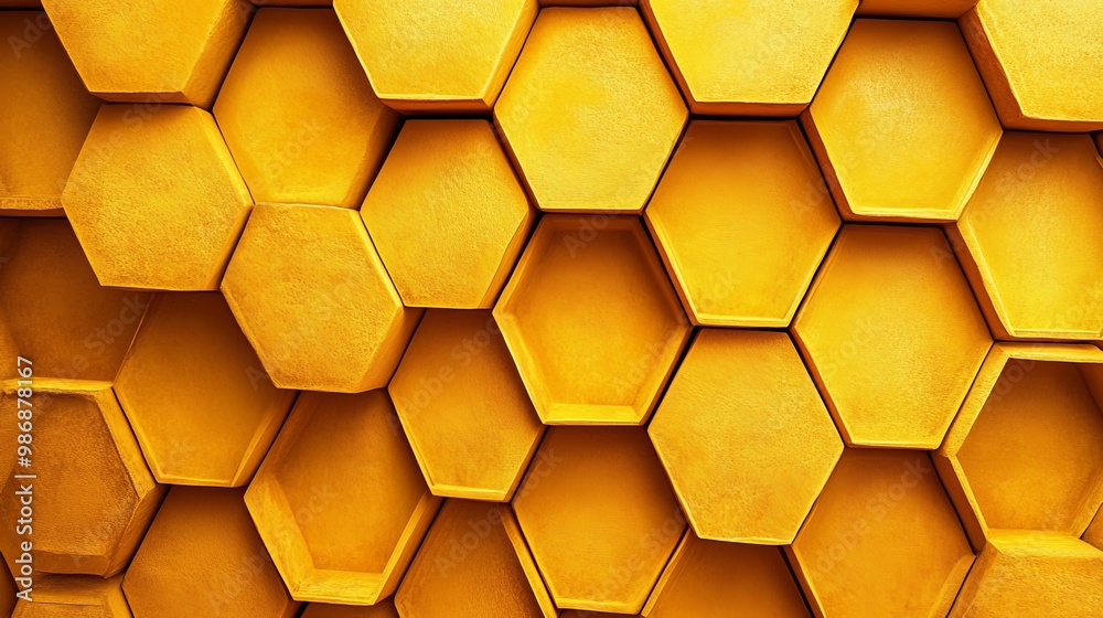 Yellow hexagons forming a honeycomb pattern, nature-inspired, Yellow hexagons forming a honeycomb pattern, nature-inspired,