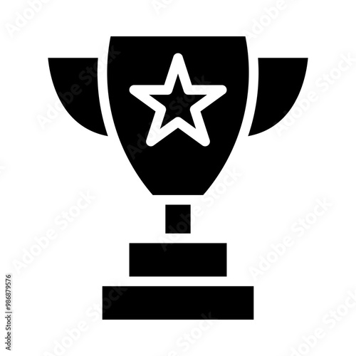 Parade Trophy Vector Glyph Icon Design