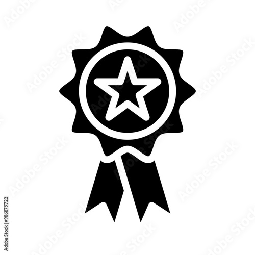 Parade Medal Vector Glyph Icon Design