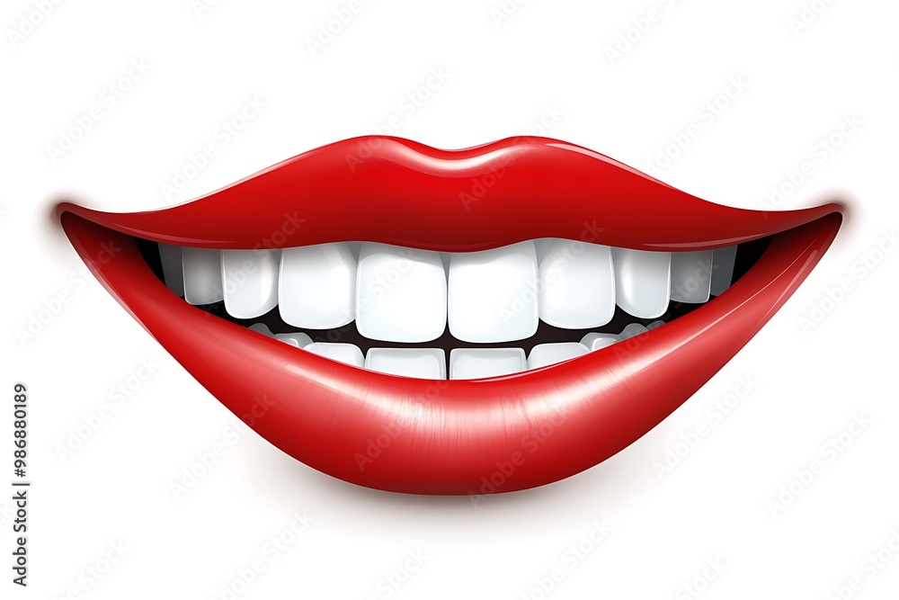 Red Lips Isolated. 3D rendering Red Lips Isolated. 3D rendering