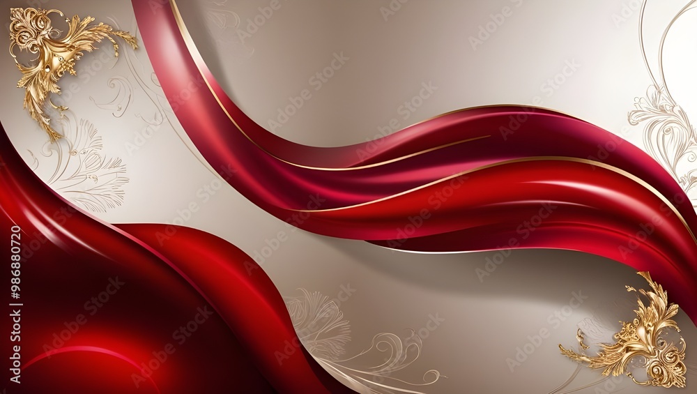 Fototapeta premium red background with ornament
