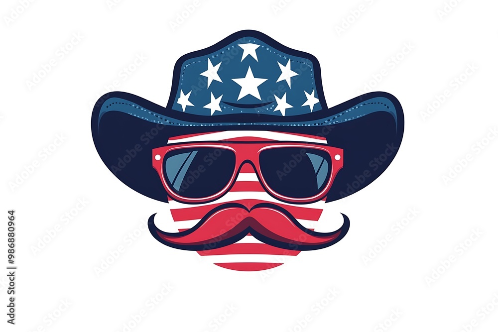 Usa hat glasses and mustache design, United states america independence labor day nation us country and national theme Usa hat glasses and mustache design, United states america independence labor day nation us country and national theme
