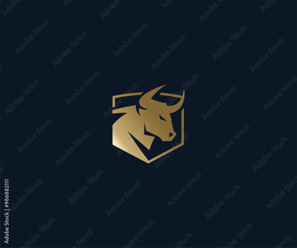 Taurus Bull Shield Logo – Powerful and Strong Emblem for Sports, Finance, and Security Branding